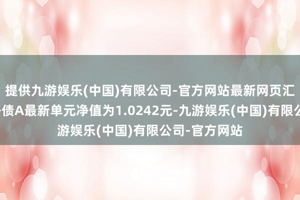 提供九游娱乐(中国)有限公司-官方网站最新网页汇添富鑫盛定开债A最新单元净值为1.0242元-九游娱乐(中国)有限公司-官方网站