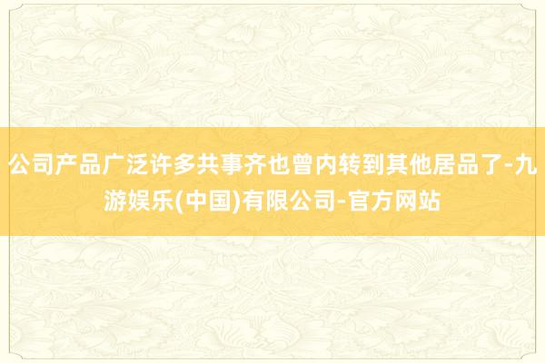 公司产品广泛许多共事齐也曾内转到其他居品了-九游娱乐(中国)有限公司-官方网站