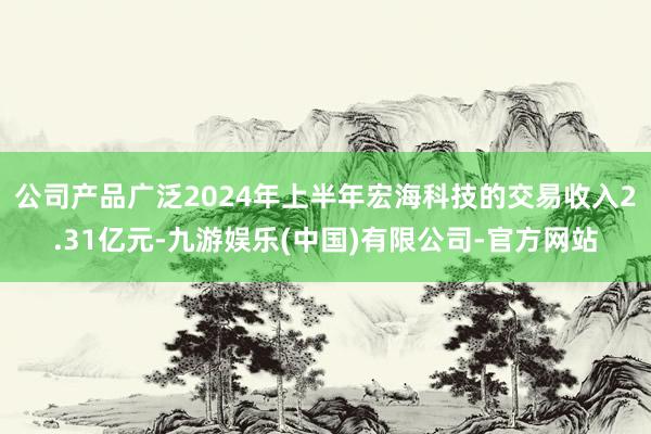 公司产品广泛2024年上半年宏海科技的交易收入2.31亿元-九游娱乐(中国)有限公司-官方网站