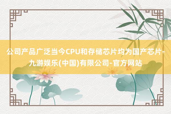 公司产品广泛当今CPU和存储芯片均为国产芯片-九游娱乐(中国)有限公司-官方网站