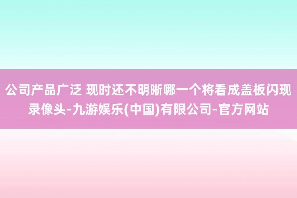 公司产品广泛 现时还不明晰哪一个将看成盖板闪现录像头-九游娱乐(中国)有限公司-官方网站